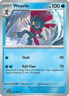 Weavile 014/64 Shrouded Fable Pokémon card