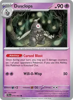 Dusclops 019/64 Shrouded Fable Pokémon card