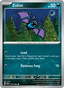 Zubat 027/64 Shrouded Fable Pokémon card