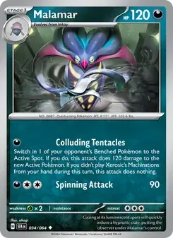 Malamar 034/64 Shrouded Fable Pokémon card