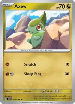 Axew 044/64 Shrouded Fable Pokémon card
