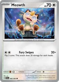 Meowth 048/64 Shrouded Fable Pokémon card