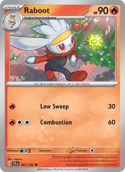 Raboot 027/142 Stellar Crown Pokémon card