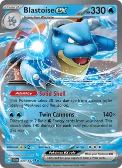Blastoise ex 030/142 Stellar Crown Pokémon card