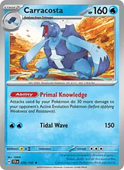 Carracosta 038/142 Stellar Crown Pokémon card