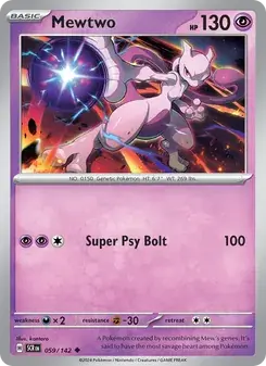 Mewtwo 059/142 Stellar Crown Pokémon card