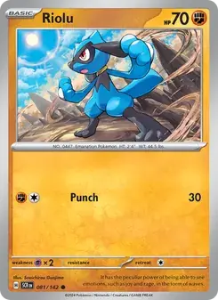 Riolu 081/142 Stellar Crown Pokémon card
