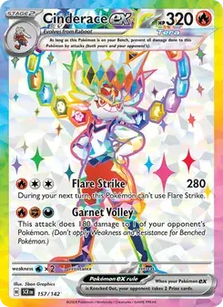 Cinderace ex 157/142 Stellar Crown Pokémon card