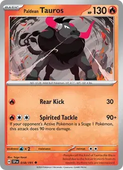 Paldean Tauros 018/191 Surging Sparks Pokémon card