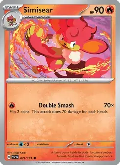 Simisear 023/191 Surging Sparks Pokémon card