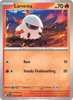 Larvesta 024/191 Surging Sparks Pokémon card