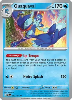 Quaquaval 052/191 Surging Sparks Pokémon card