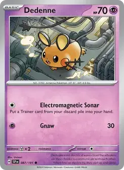 Dedenne 087/191 Surging Sparks Pokémon card