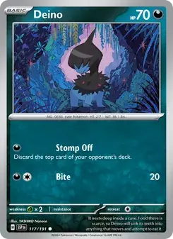 Deino 117/191 Surging Sparks Pokémon card