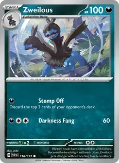 Zweilous 118/191 Surging Sparks Pokémon card