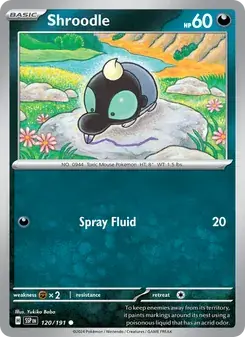Shroodle 120/191 Surging Sparks Pokémon card