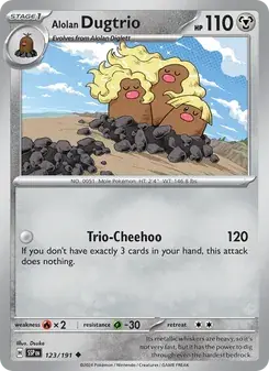 Alolan Dugtrio 123/191 Surging Sparks Pokémon card