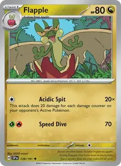 Flapple 139/191 Surging Sparks Pokémon card