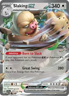 Slaking ex 147/191 Surging Sparks Pokémon card