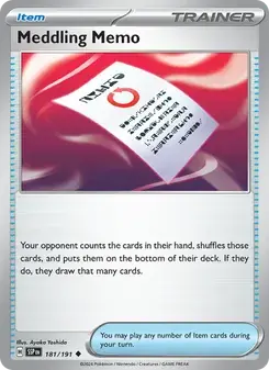 Meddling Memo 181/191 Surging Sparks Pokémon card