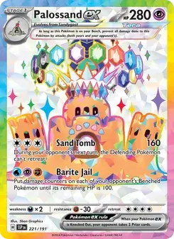 Palossand ex 221/191 Surging Sparks Pokémon card