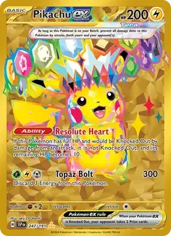 Pikachu ex 247/191 Surging Sparks Pokémon card