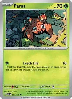 Paras 004/159 Journey Together Pokémon card