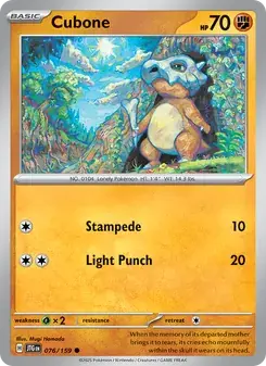 Cubone 076/159 Journey Together Pokémon card