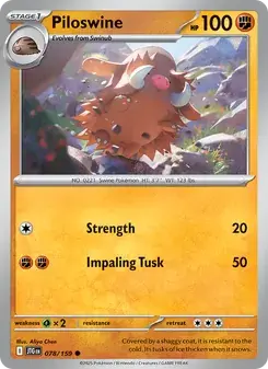 Piloswine 078/159 Journey Together Pokémon card