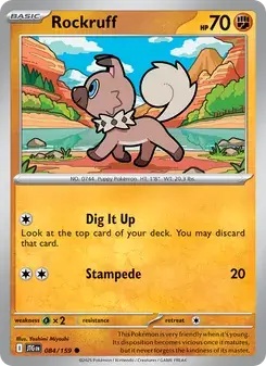 Rockruff 084/159 Journey Together Pokémon card