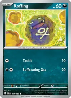 Koffing 091/159 Journey Together Pokémon card