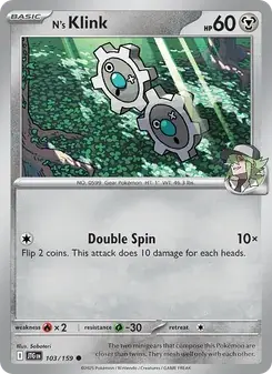 N's Klink 103/159 Journey Together Pokémon card
