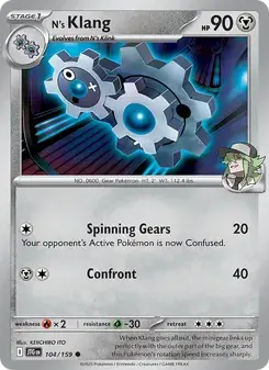 N's Klang 104/159 Journey Together Pokémon card