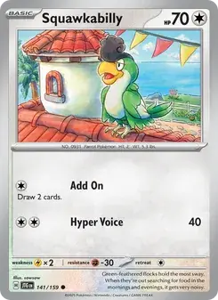 Squawkabilly 141/159 Journey Together Pokémon card