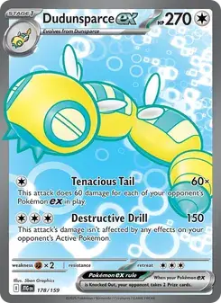 Dudunsparce ex 178/159 Journey Together Pokémon card