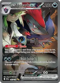 N's Zoroark ex 185/159 Journey Together Pokémon card
