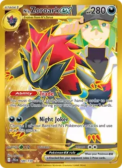 N's Zoroark ex 189/159 Journey Together Pokémon card
