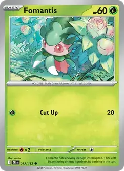 Fomantis 013/182 Destined Rivals Pokémon card