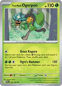 Teal Mask Ogerpon 026/182 Destined Rivals Pokémon card