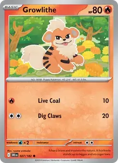 Growlithe 027/182 Destined Rivals Pokémon card