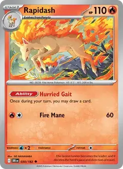 Rapidash 030/182 Destined Rivals Pokémon card
