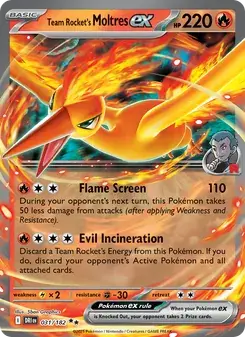 Team Rocket's Moltres ex 031/182 Destined Rivals Pokémon card