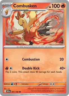 Combusken 041/182 Destined Rivals Pokémon card