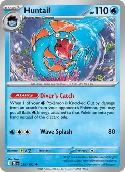 Huntail 055/182 Destined Rivals Pokémon card