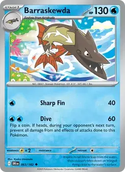 Barraskewda 063/182 Destined Rivals Pokémon card
