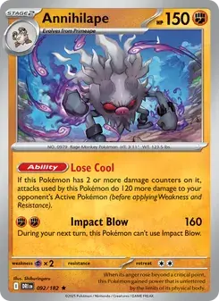 Annihilape 092/182 Destined Rivals Pokémon card