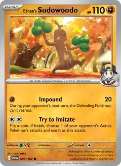 Ethan's Sudowoodo 093/182 Destined Rivals Pokémon card