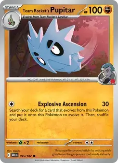 Team Rocket's Pupitar 095/182 Destined Rivals Pokémon card