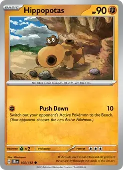 Hippopotas 105/182 Destined Rivals Pokémon card