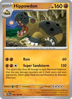 Hippowdon 106/182 Destined Rivals Pokémon card